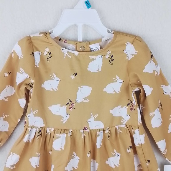 NWT Carter's‎ Baby 3-Piece Dress Set Girl's Size 18m in Yellow w/ Bunnies - Picture 5 of 15